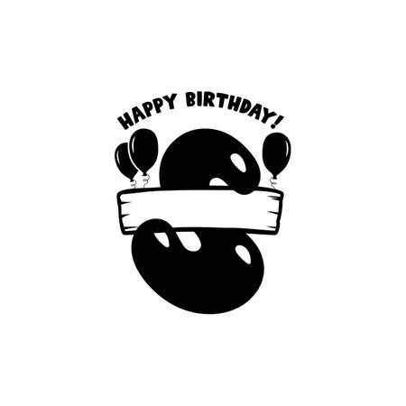 Initial Birthday S Letter. Happy birthday monogram design with balloons. Alphabet S template. Stock vectorのイラスト素材
