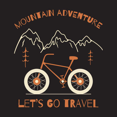 Vector design for mountain travel t shirtのイラスト素材