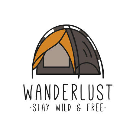 Vector sticker of camping tentのイラスト素材