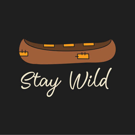 T-shirt design with patched canoeのイラスト素材