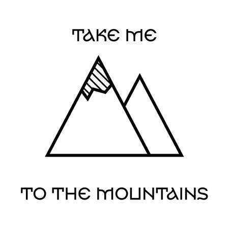 Simple vector logo with mountains icon and textのイラスト素材