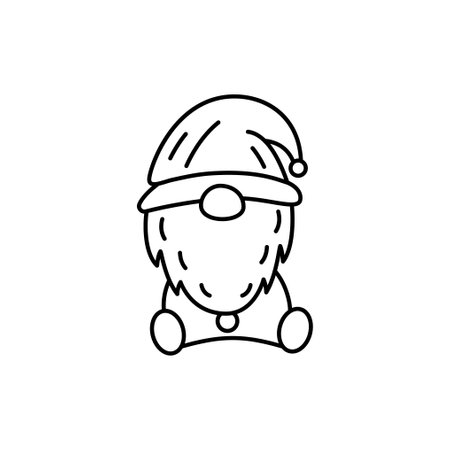 Christmas line icon from the Christmas camping series. Happy Holidays symbol and elements. Stock vector. Cute gnomeのイラスト素材