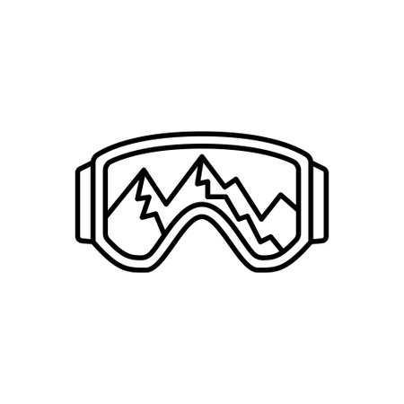 Christmas line icon from the Christmas camping series. Happy Holidays symbol and elements. Stock winter vector. ski gogglesのイラスト素材