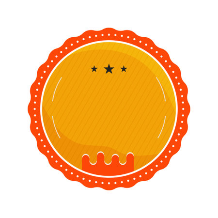 Blank Round Badge Shape Template in flat modern liquid style. Good for Anniversary Logo Templates. Wedding and birthday labels. Stock vector designのイラスト素材
