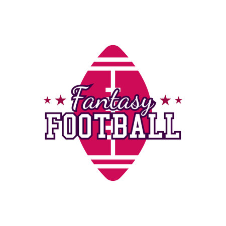 American football logo template-fantasy football. Rugby badge graphics isolated on white background. Sports label design. Stock vector illustrationのイラスト素材