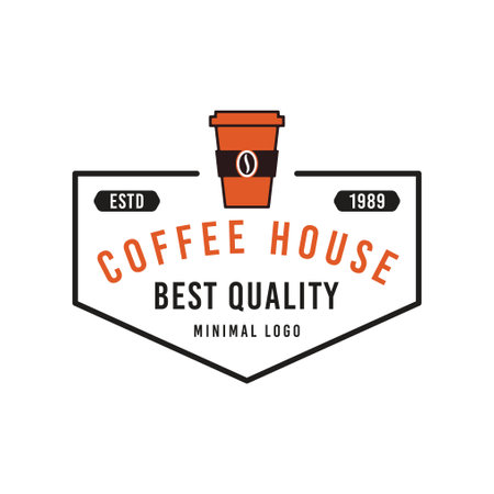 Coffee Logo vector template. Coffee Badge design for cafe, restaurant, coffee house. Stock emblem graphicsのイラスト素材