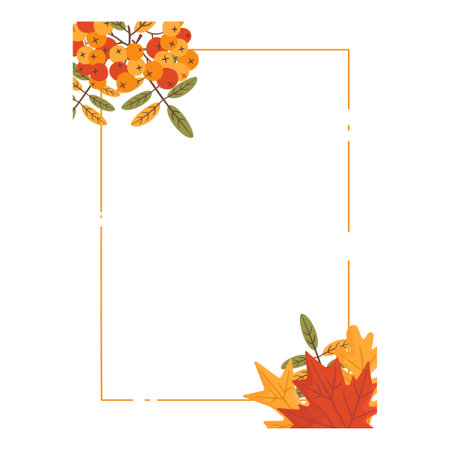 Autumn card. Fall season cozy poster. Autumn thanksgiving seasonal banner with leaves. Stock vector designのイラスト素材