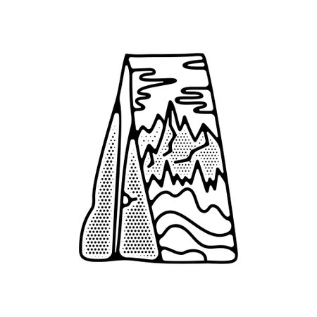 Camping silhouette badge design. Adventure graphics. Outdoor nature label monochrome. Hiking artwork.の写真素材