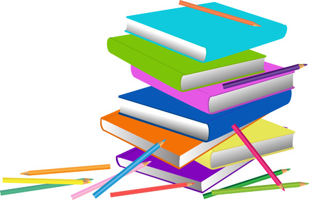Books and pencilsのイラスト素材