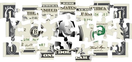 dollar puzzleのイラスト素材