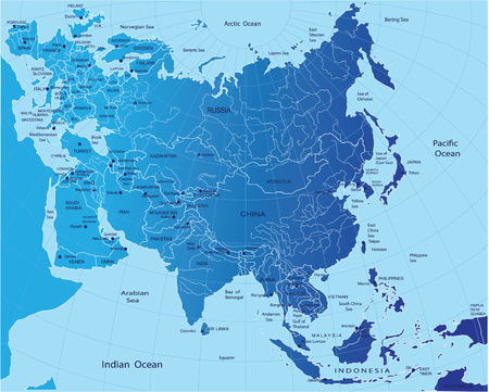 Political map of Eurasiaのイラスト素材