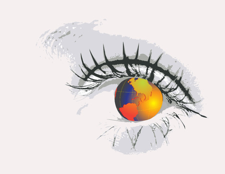 Eye  with globe のイラスト素材