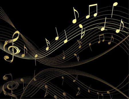 Background with music notesのイラスト素材