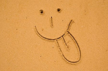 Smiley in the sandの写真素材