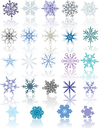 Colored Snowflakesのイラスト素材