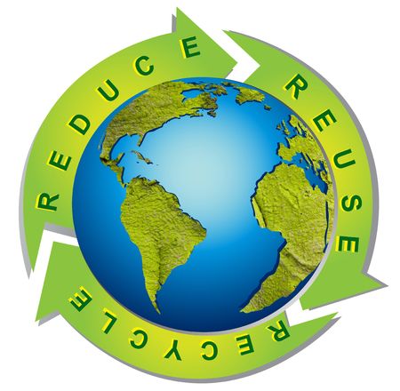 Clean environment - conceptual recycling symbolの写真素材