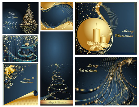 Merry Christmas and Happy New Year collectionのイラスト素材