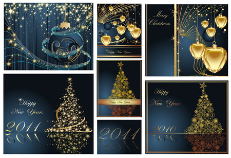 Merry Christmas and Happy New Year collectionのイラスト素材