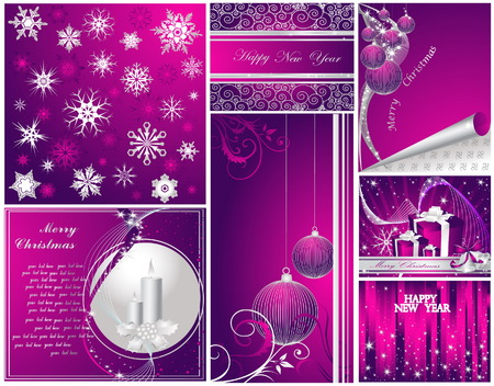 Merry Christmas and Happy New Year collectionのイラスト素材