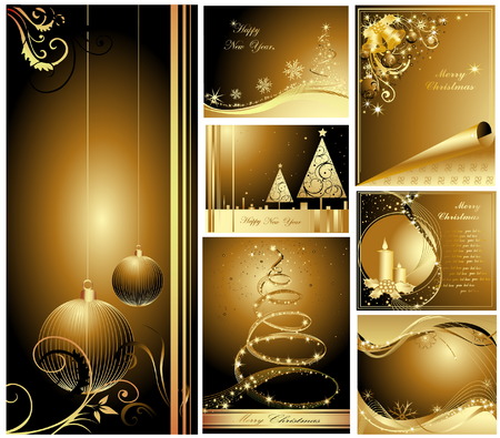 Merry Christmas and Happy New Year collectionのイラスト素材