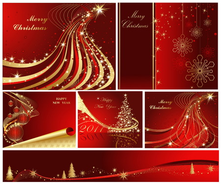 Merry Christmas and Happy New Year collectionのイラスト素材