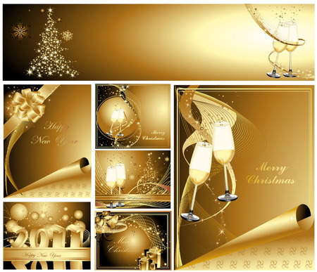 Merry Christmas and Happy New Year collectionのイラスト素材