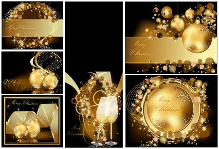 Gold Merry Christmas background collections のイラスト素材