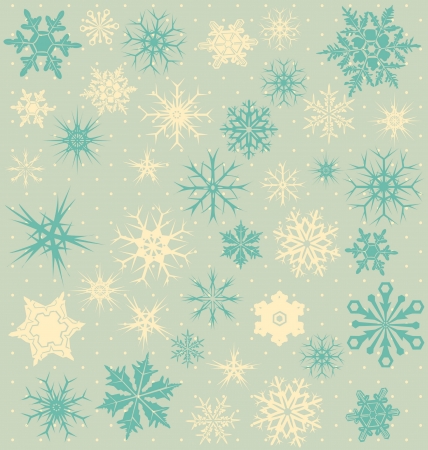 Vintage background with snowflakesのイラスト素材