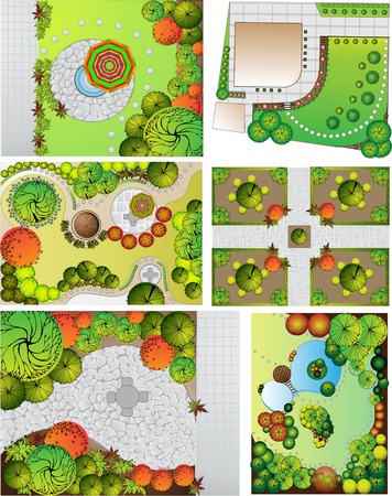 Collections od  Landscape Plan with treetop symbolsの写真素材