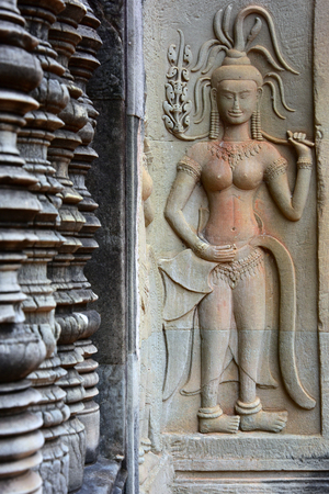 Angkor Wat temple, Siem Reap, Cambodia, february 2018の写真素材