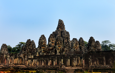 Bayon Temple in Angkor,Cambodiaの写真素材