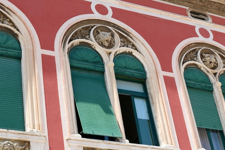 Architectural detail on historic building complex Prokurative in Split, Croatia.の写真素材