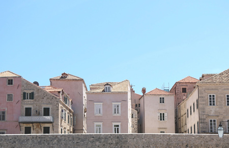 Picturesque stone houses in Old Town, Dubrovnik, Croatia. Dubrovnik is famous touristic location and UNESCO World Heritage Site.の写真素材