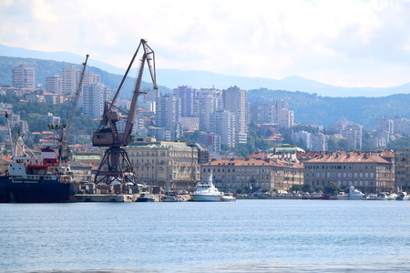 Waterfront in Rijeka, Croatia. Rijeka is selected as the European Capital of Culture for 2020.の写真素材