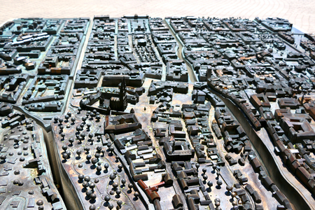 Outdoor model of Zagreb city centre, Croatia. Top view.の写真素材