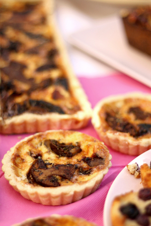 Tart with mushrooms. Selective focus.の写真素材