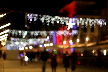 Christmas atmosphere in the city, defocused.の写真素材
