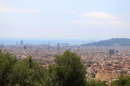 Aerial view of Barcelona from Park GÃ¼ell.の写真素材