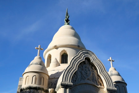 Historical mausoleum on a cemetery in Supetar, island Brac, Croatia.