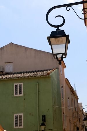 Picturesque narrow streets of town Pag, on island Pag, Croatia.の写真素材