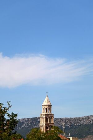 Saint Domnius bell tower, landmark in Split, Croatia.の写真素材