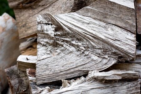 Pile of wooden logs. Selective focus, close-up.の写真素材