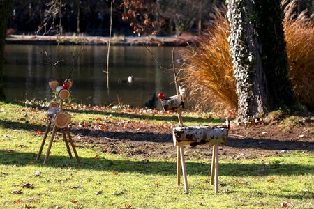 Christmas decorations in park Maksimir in Zagreb, Croatia.の写真素材