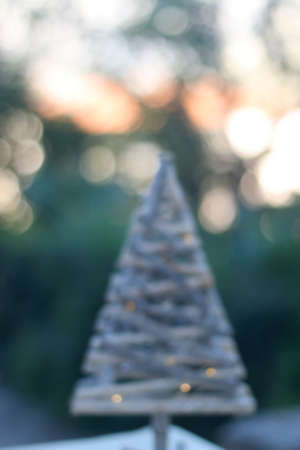 Christmas tree decoration and beautiful bokeh. Defocused Christmas background.の写真素材