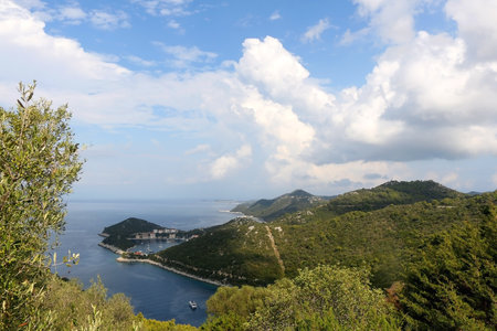 Picturesque bay on island Lastovo, Croatia. Beautiful Mediterranean landscape.の写真素材