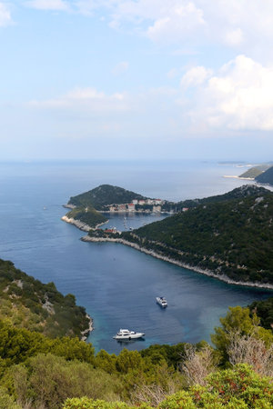 Picturesque bay on island Lastovo, Croatia.の写真素材