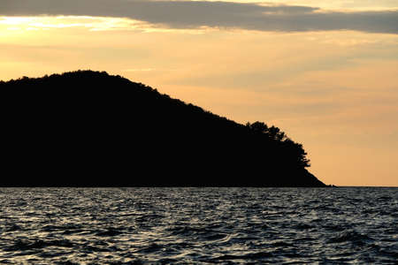 Beautiful sunset on island Lastovo, Croatia.の写真素材