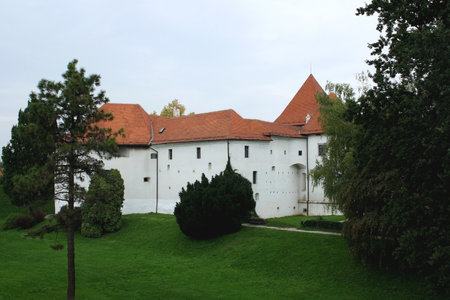The Old Town, historic landmark in central Varazdin, Croatia.のeditorial素材