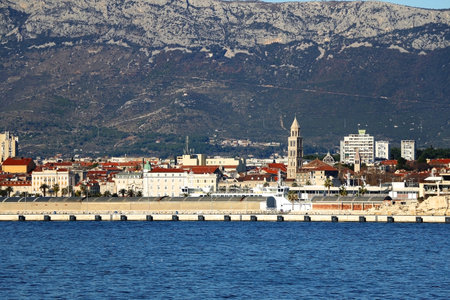 View of coast in Split, Croatia. Split is popular summer travel destination.のeditorial素材