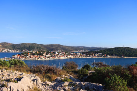 Small tourist town Rogoznica in Croatia.の写真素材
